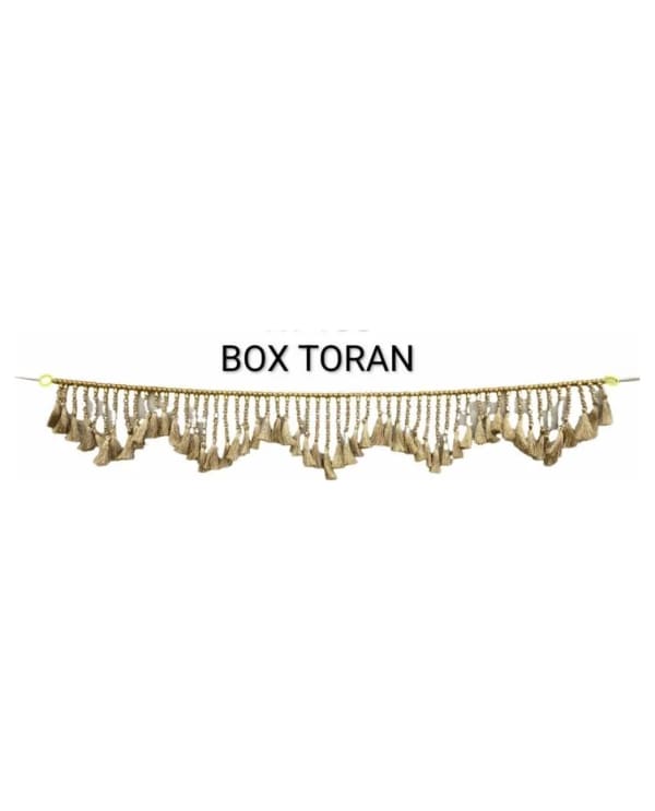 Dense Beige Tassel Scalloped Fringe Toran