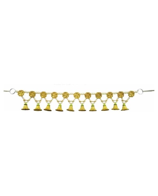 Gold Swastik Disc Bell Toran