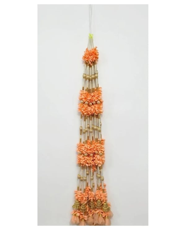 Peach-Orange Flower Block Ladi