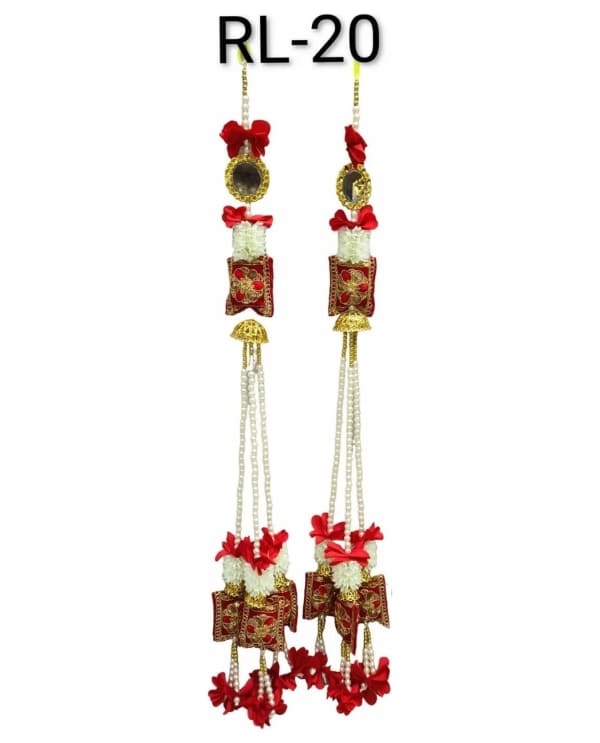 Red Box Mirror Pearl Door Hanging
