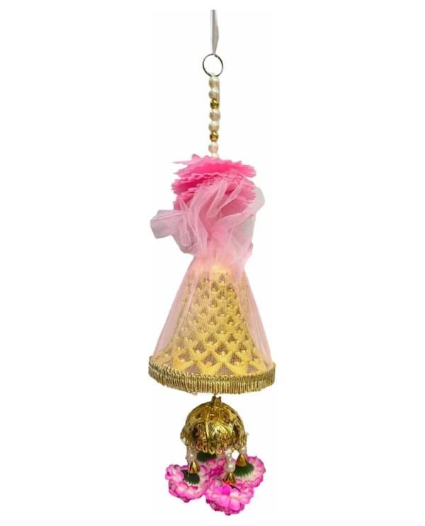 Pink Net Gold Cone Door Hanging