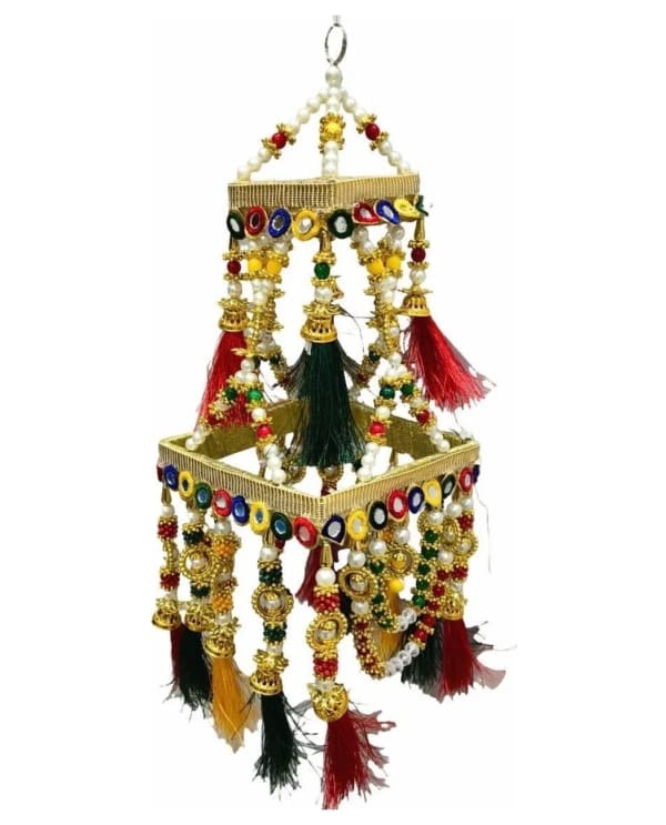 Mirror-Work Multicolour Tassel Jhoomer