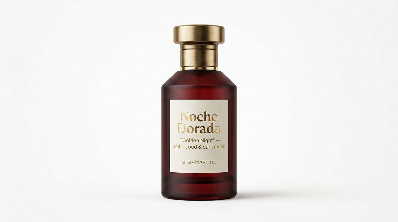 Noche Dorada perfume bottle, same collection