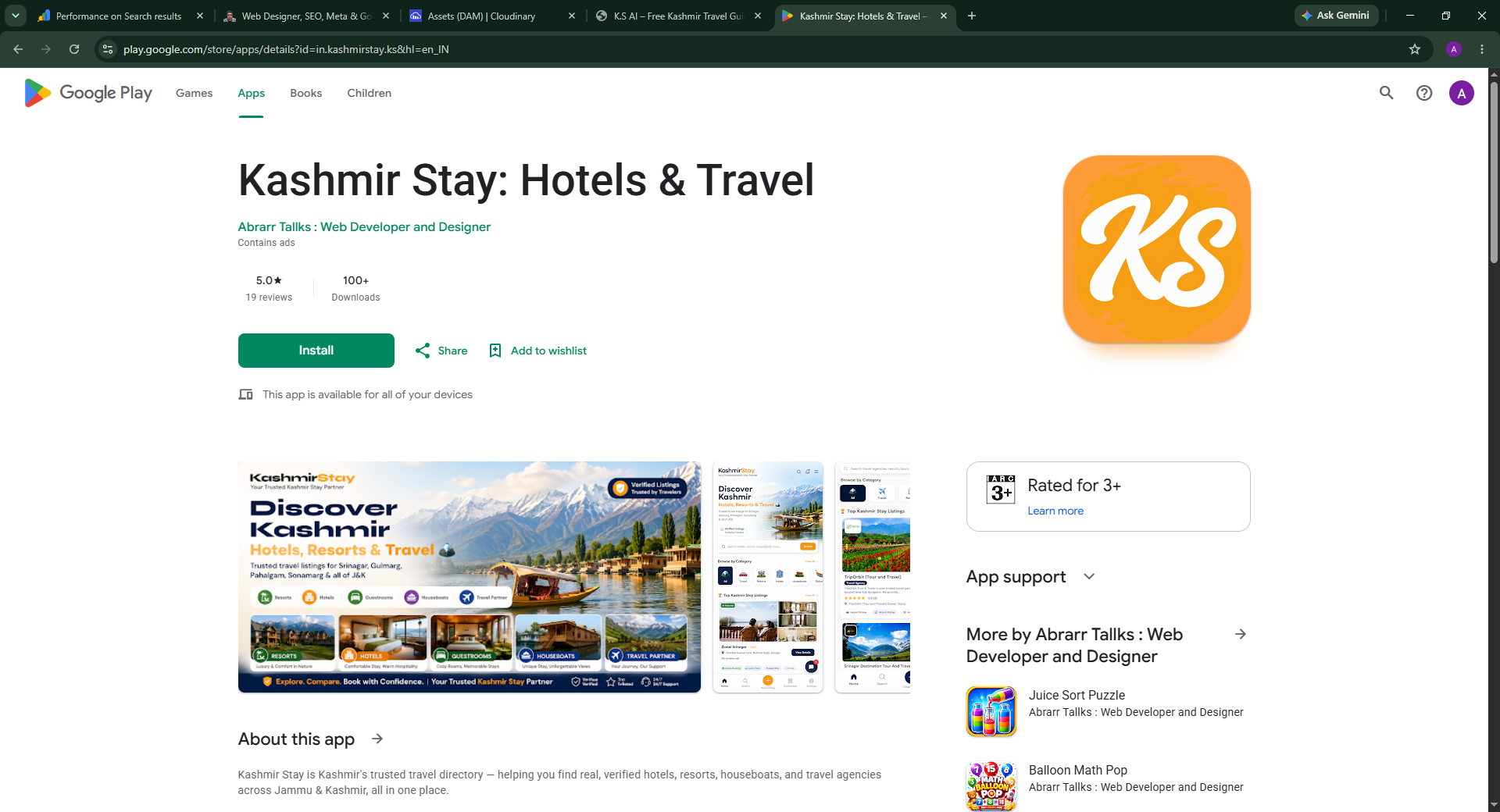 Kashmir Stay tourism booking app by Abrarr Tallks