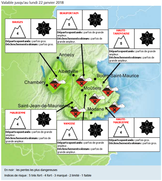 Extreme Avalanche Danger In Large Area Of The Alps 22nd January 2018 Isola 2000 Avalanche Safety