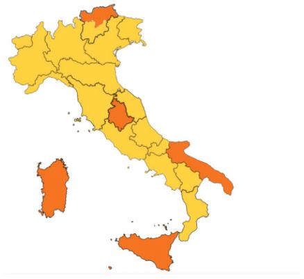 Italy Yellow Zones