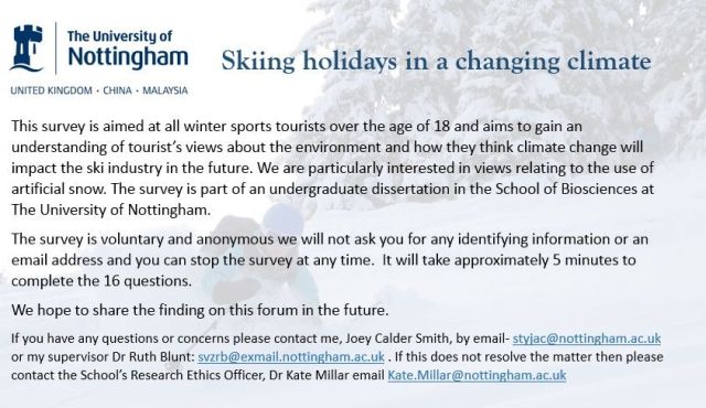 Skiing holidays in a changing climate