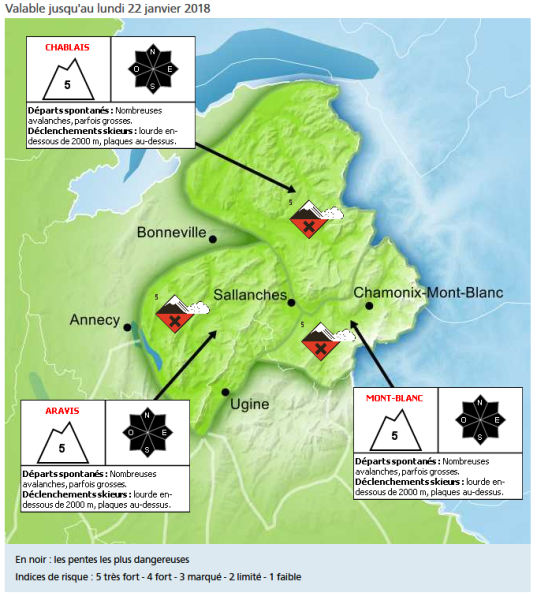 Extreme Avalanche Danger in large area of the Alps - 22nd January 2018