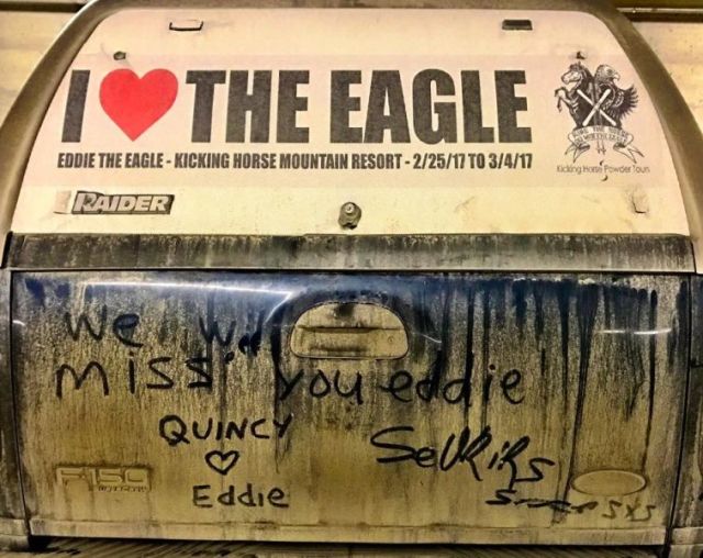 Eddie the Eagle Jumps again in Calgary