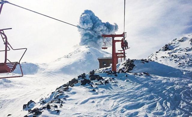 Volcano Erupts Near Ski Resort in Andes