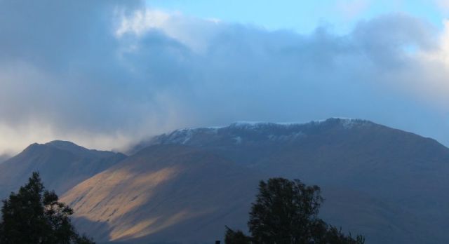 First Snow of the Autumn on Scottish Slopes