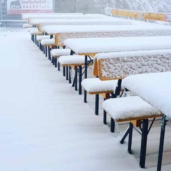 Fresh August Snow on Alpine Glaciers
