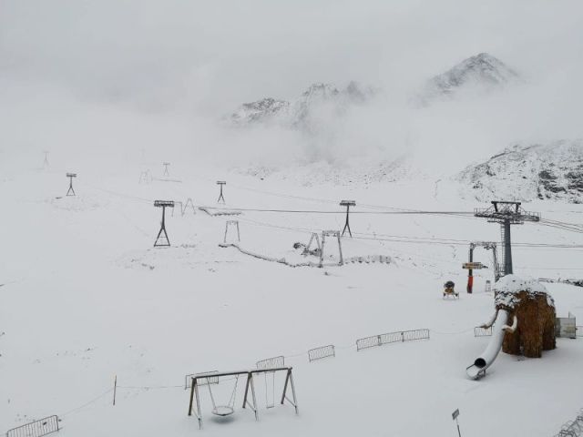 Snow Falling in the Alps