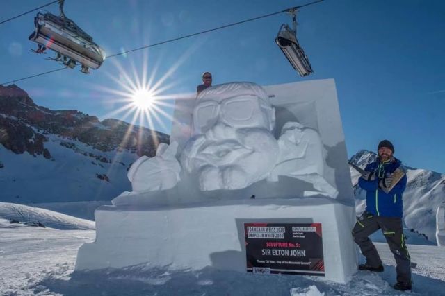 Elton John Recreated In Austrian Snow