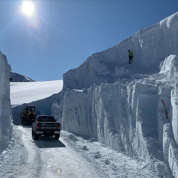 Norwegian Summer Ski Area Digging Out Access Road