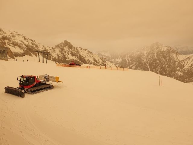 Orange Skies & Snow in the Alps