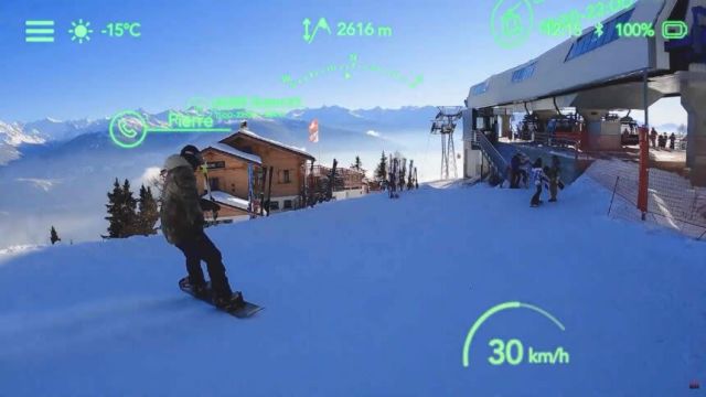See Virtual Slalom Poles with Augmented Reality Goggles 