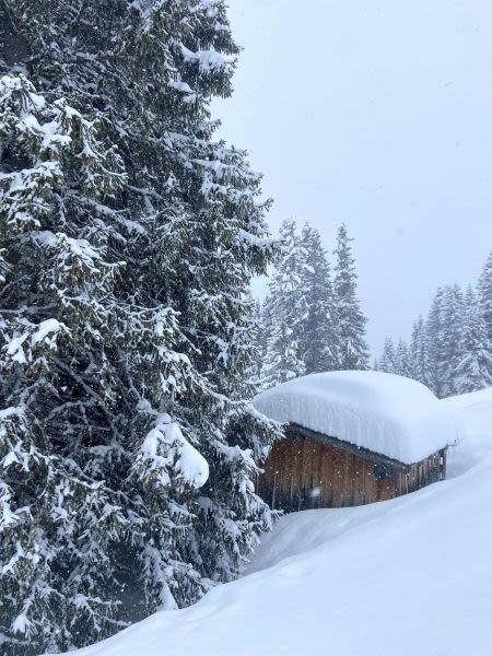 Heavy Late Season Snowfall on High Slopes in The Alps