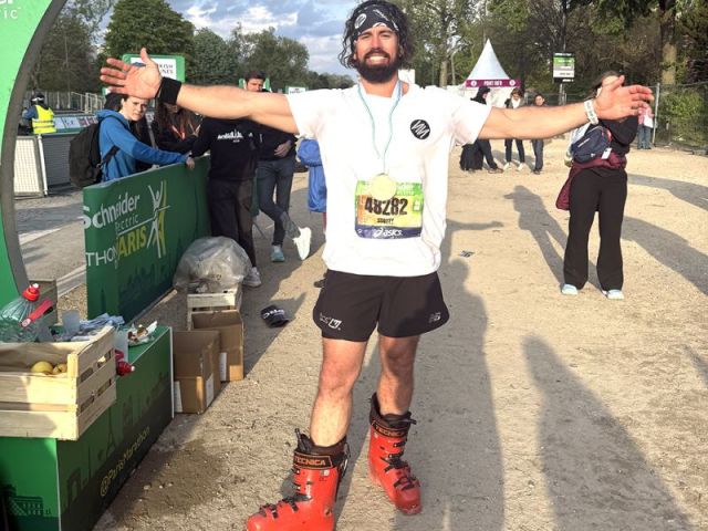Charity Fundraiser Completes Paris Marathon in Ski Boots