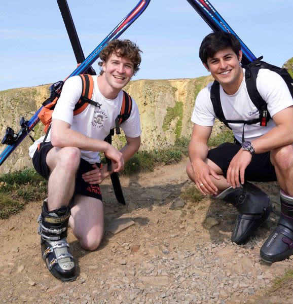 Charity Fundraisers Hiking Oxford Circus to Val Thorens in Ski Boots 