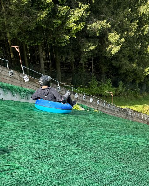 Extreme Dry Slope Tubing on Ski Jump
