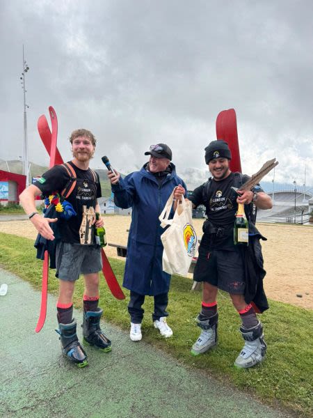 Brits Complete 800 Mile Charity Hike From London to Val Thorens in Ski Boots Carrying Skis