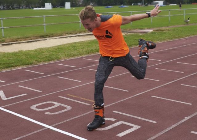 New World Record set for 100m wearing ski boots