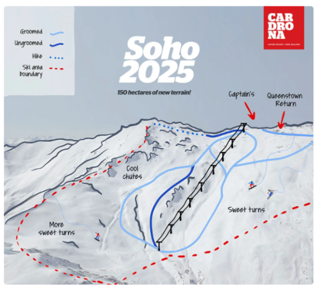 Cardrona to add 150ha to ski area for winter 2025