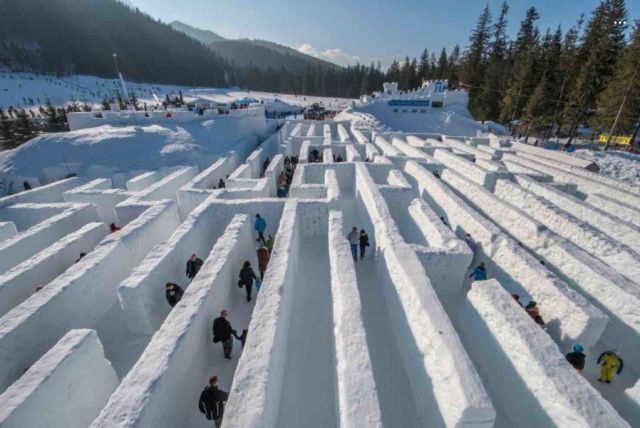 The World’s Largest Snow Maze opens in Poland