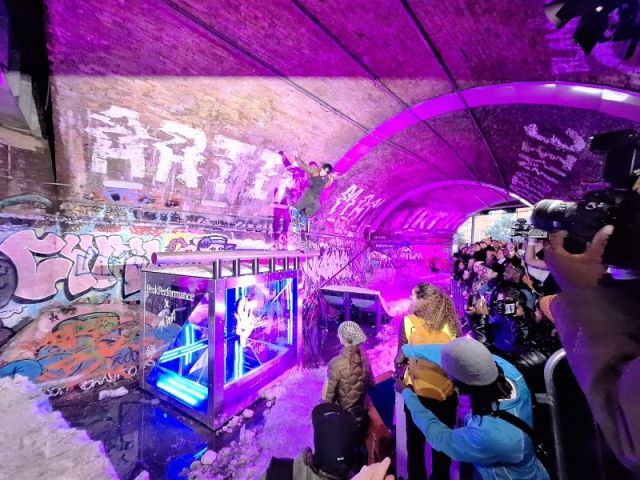 Peak Performance create Snow Rail Jam in London