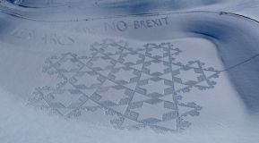 Les Arcs Protest Brexit With Giant Message in Snow