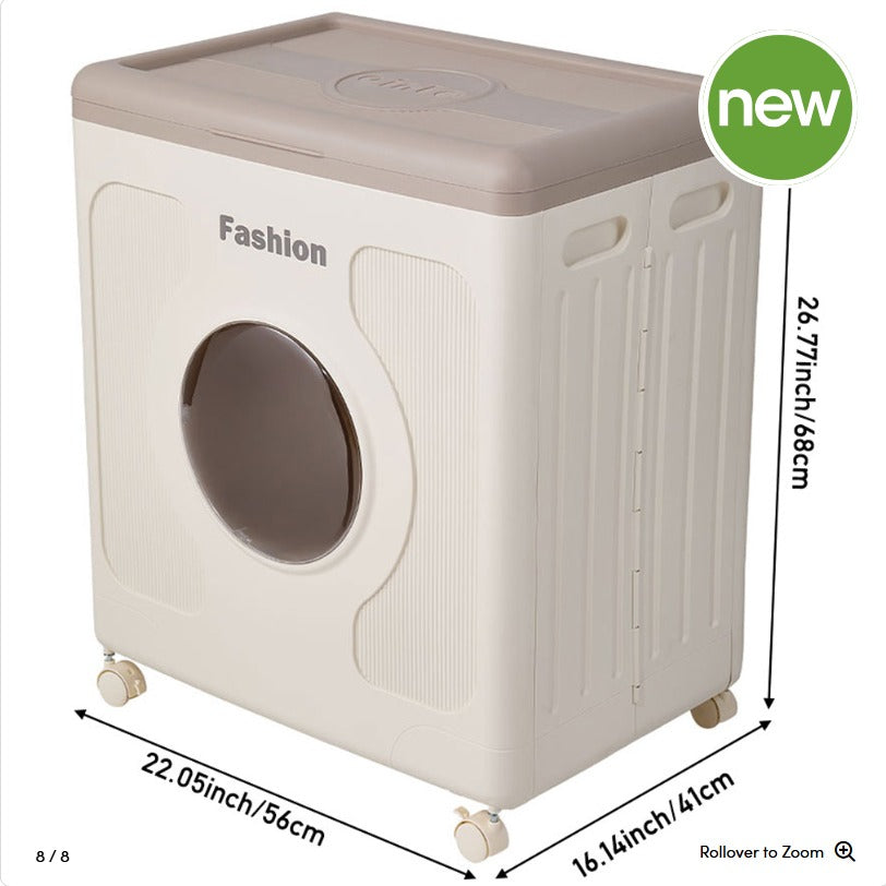 Foldable 160 Liters Laundry Storage Box with Wheels