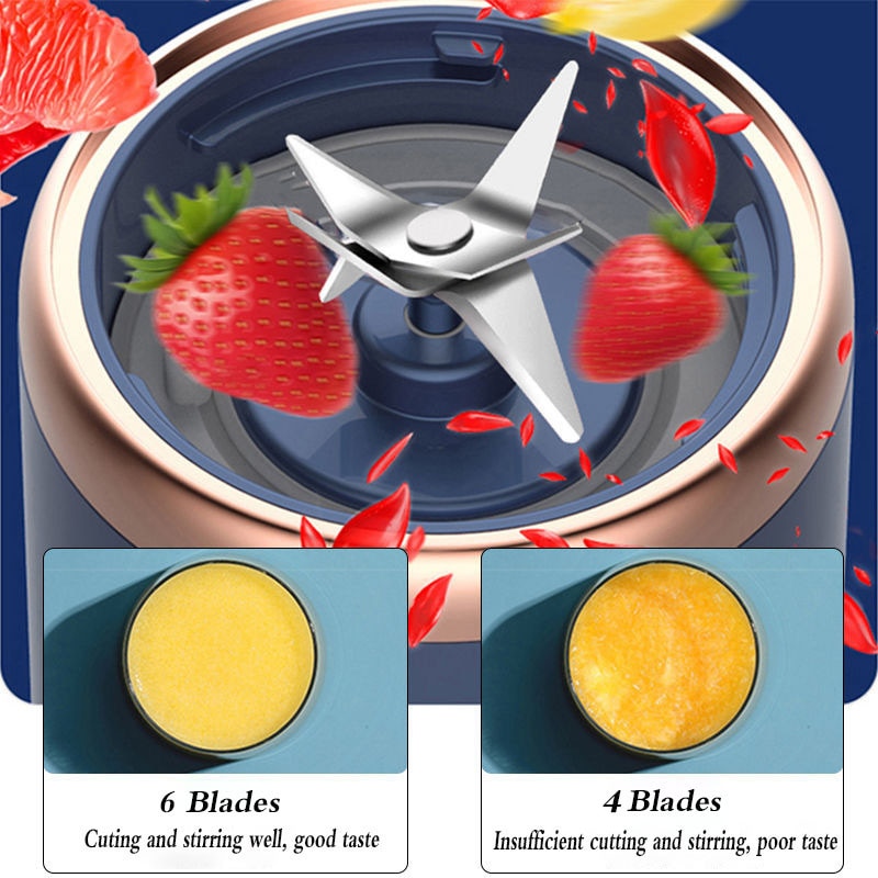 6 Blades Portable Juicer Small Electric Juicer