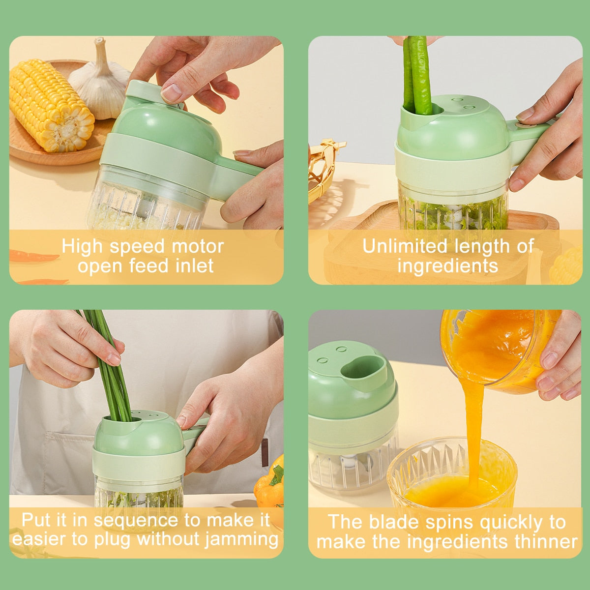 Electric Vegetable Cutter 4 In 1
