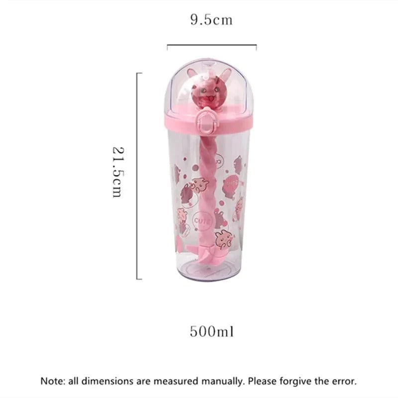 Creative Plastic Water Bottle For Children Cold Water bottle Kid Straw Water Bottle BPA Free