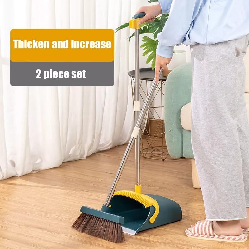 Broom and Dustpan Set for Home, 180 Degree Rotating Broom Set Indoor