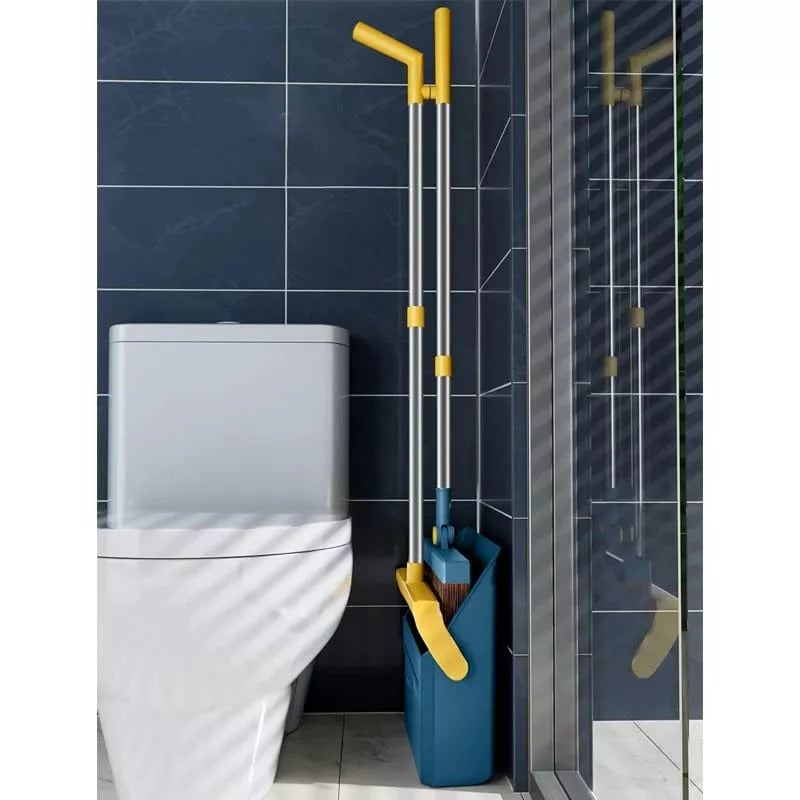 Broom and Dustpan Set for Home, 180 Degree Rotating Broom Set Indoor