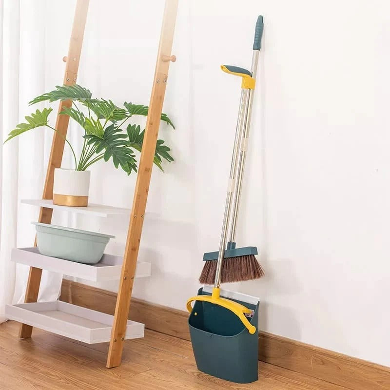 Broom and Dustpan Set for Home, 180 Degree Rotating Broom Set Indoor