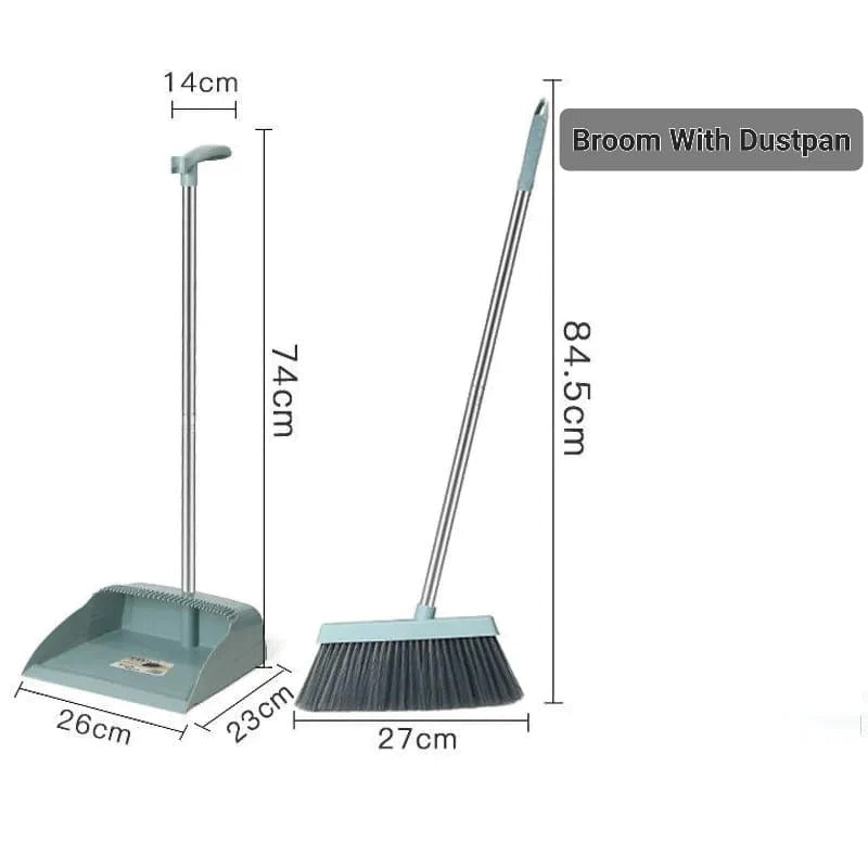 Broom and Dustpan Set for Home, 180 Degree Rotating Broom Set Indoor