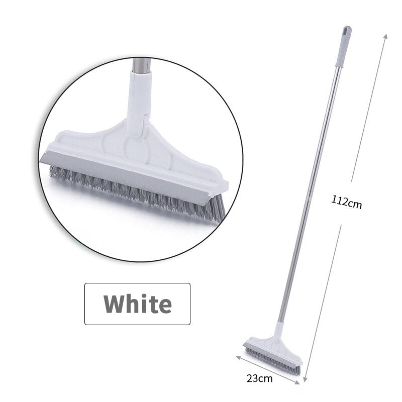 Floor Scrub Brush 2 In 1 Cleaning Brush Long Handle Detachable Wiper Magic Broom Brush Scraper Tile Kitchen Cleaning Tool