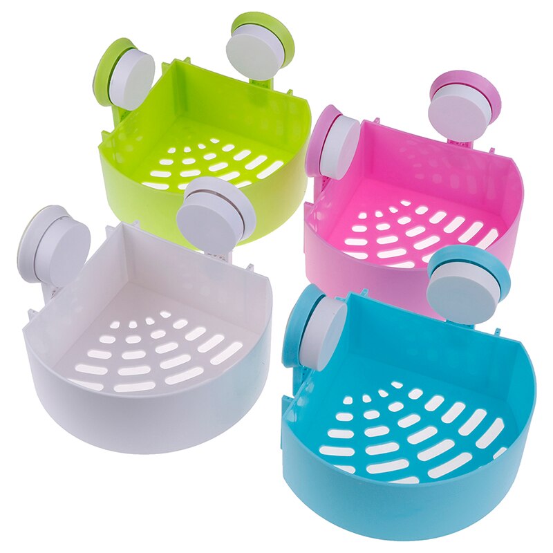 Triangle Bath and Kitchen Corner Storage Shelf with Suction Cup