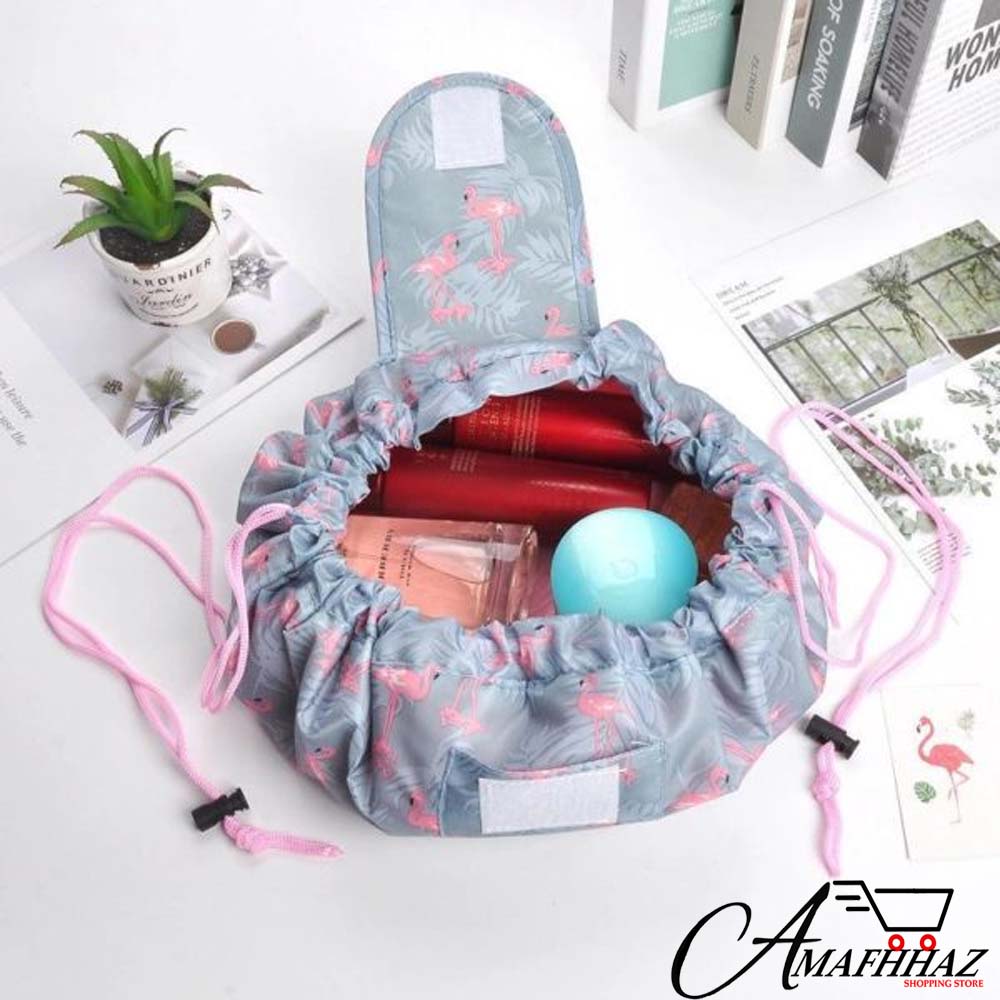Round Drawstring Cosmetic Bag
