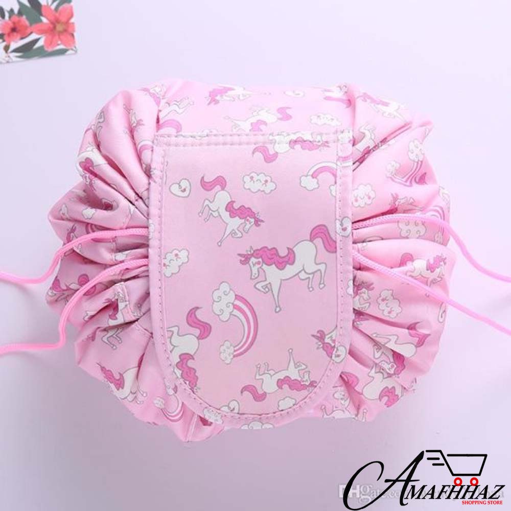 Round Drawstring Cosmetic Bag