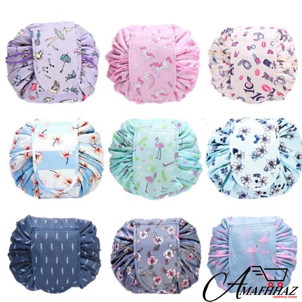 Round Drawstring Cosmetic Bag