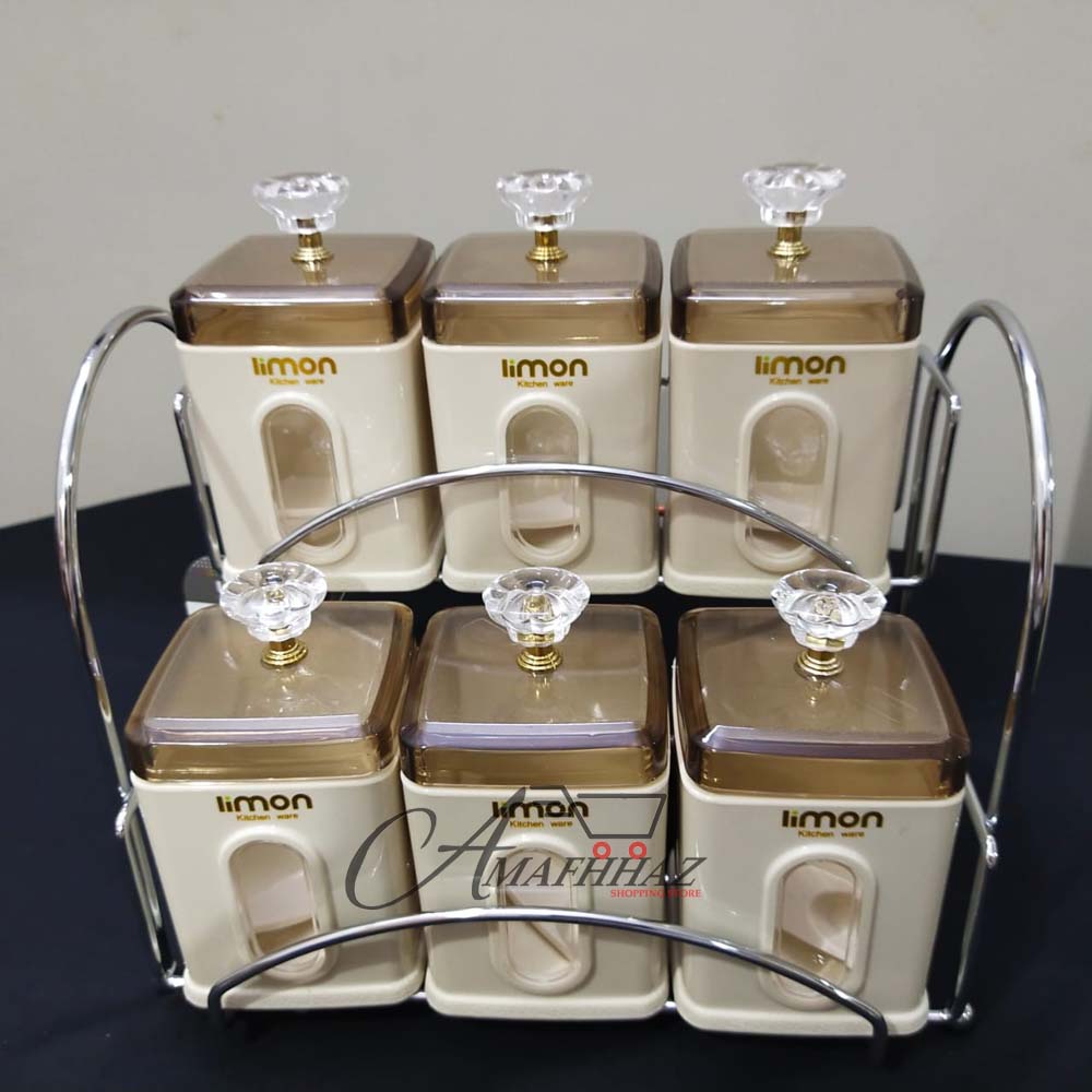 Limon 6 Pieces Acrylic Jars Set,