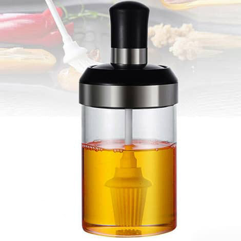 Kitchen Condiment Jar with Brush