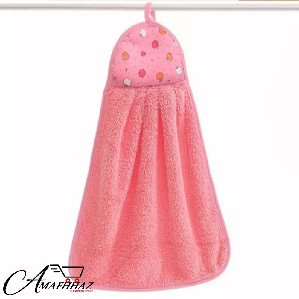 Coral Velvet Hand Hanging Towel