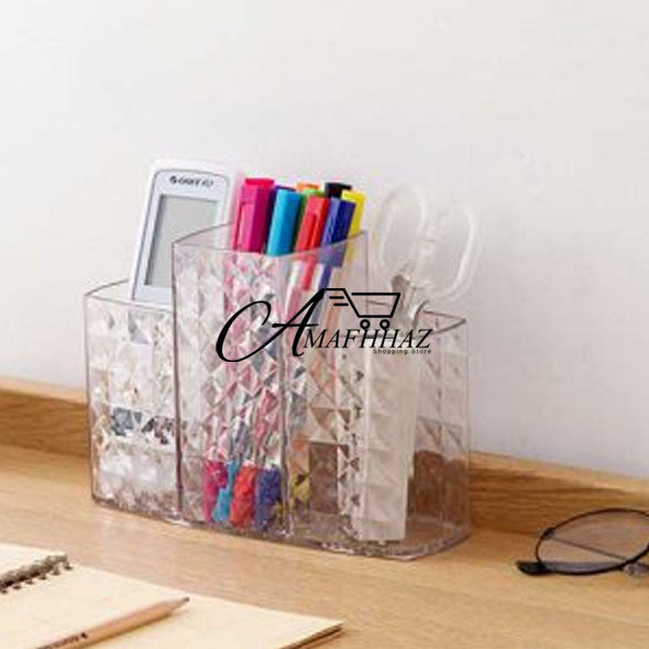 Acrylic 3 Compartment Makeup Accessories Organizer
