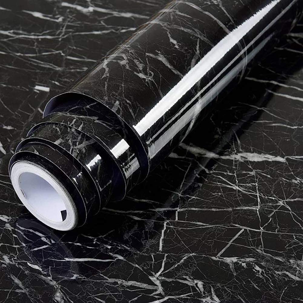 Black Granite Wallpaper Self Adhesive Wallpaper (2 by 6.5 ft)