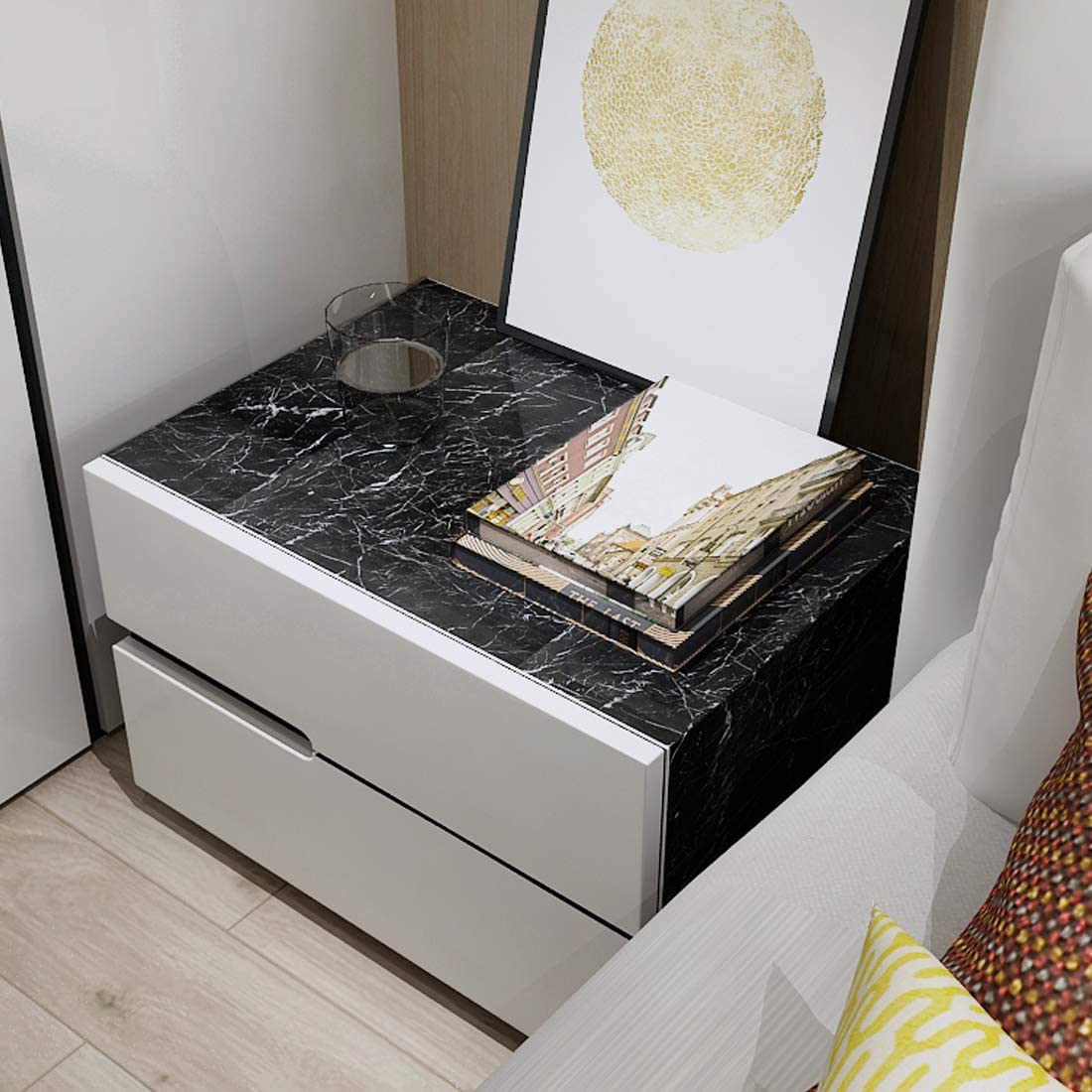 Black Granite Wallpaper Self Adhesive Wallpaper (2 by 6.5 ft)